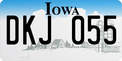 IA license plate DKJ055