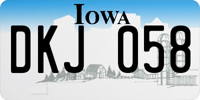 IA license plate DKJ058