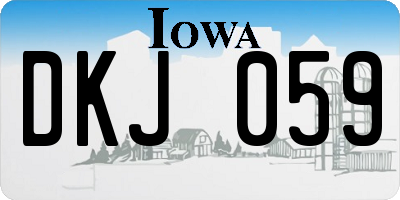 IA license plate DKJ059