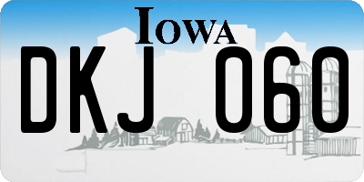 IA license plate DKJ060