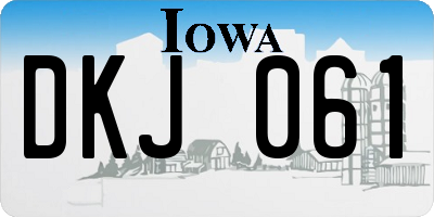 IA license plate DKJ061
