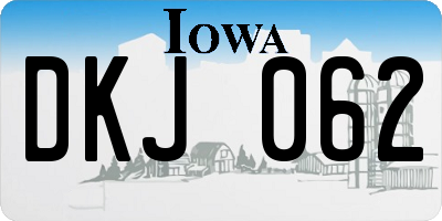 IA license plate DKJ062