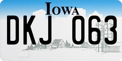 IA license plate DKJ063