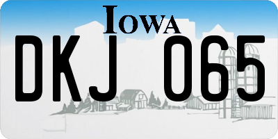 IA license plate DKJ065