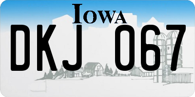IA license plate DKJ067