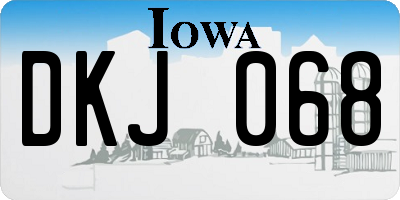 IA license plate DKJ068