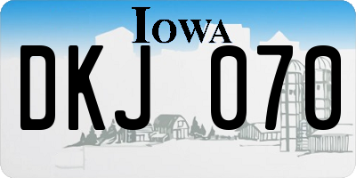 IA license plate DKJ070