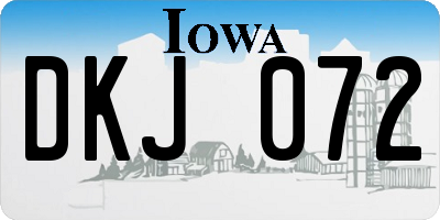 IA license plate DKJ072