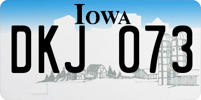IA license plate DKJ073