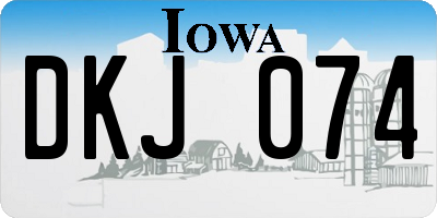 IA license plate DKJ074