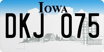 IA license plate DKJ075