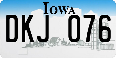 IA license plate DKJ076