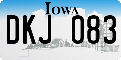 IA license plate DKJ083