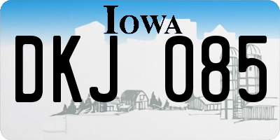 IA license plate DKJ085