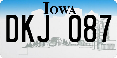 IA license plate DKJ087