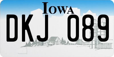 IA license plate DKJ089