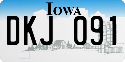 IA license plate DKJ091