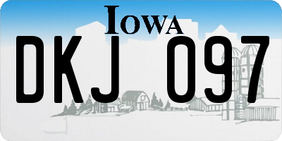 IA license plate DKJ097