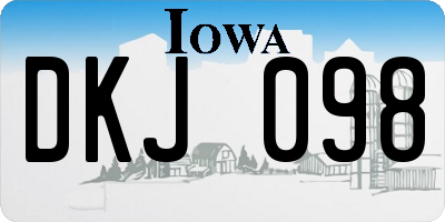 IA license plate DKJ098