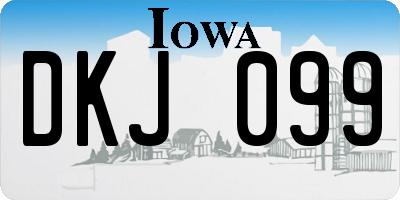 IA license plate DKJ099