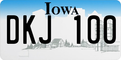 IA license plate DKJ100