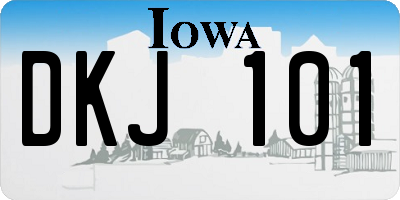 IA license plate DKJ101