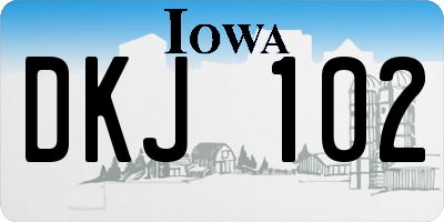 IA license plate DKJ102