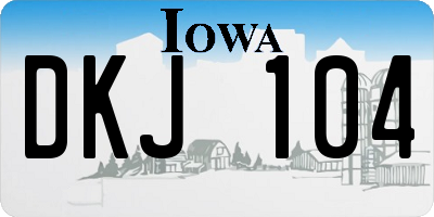 IA license plate DKJ104