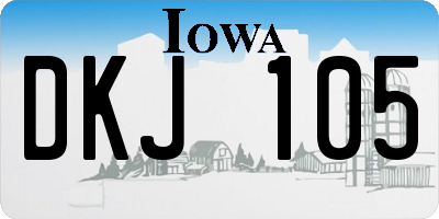 IA license plate DKJ105