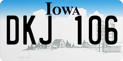 IA license plate DKJ106