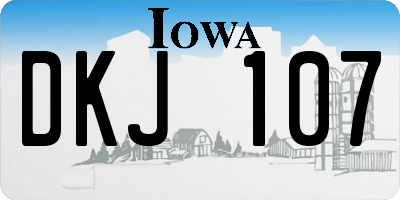 IA license plate DKJ107