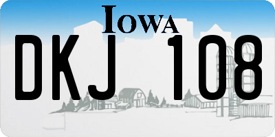 IA license plate DKJ108
