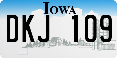 IA license plate DKJ109