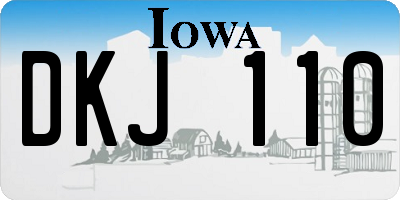 IA license plate DKJ110