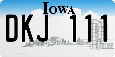 IA license plate DKJ111