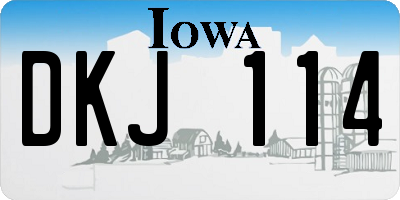 IA license plate DKJ114