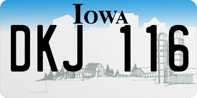 IA license plate DKJ116