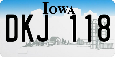 IA license plate DKJ118