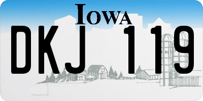 IA license plate DKJ119