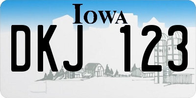 IA license plate DKJ123