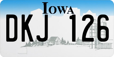 IA license plate DKJ126
