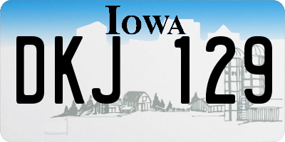 IA license plate DKJ129