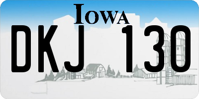 IA license plate DKJ130