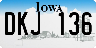 IA license plate DKJ136