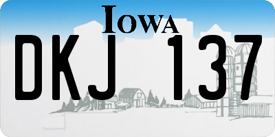 IA license plate DKJ137