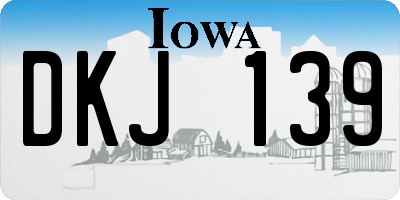 IA license plate DKJ139