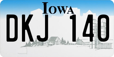 IA license plate DKJ140
