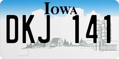 IA license plate DKJ141