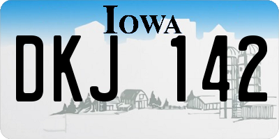 IA license plate DKJ142
