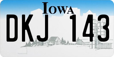 IA license plate DKJ143